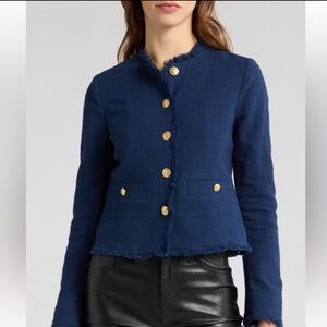 Rag & Bone Carmen Tweed Blazer in Navy